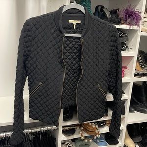 Silky black quilted maje jacket size S
